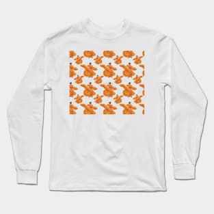 Orange Ballet Folklórico Dancers Pattern (Baile Folklórico) Long Sleeve T-Shirt